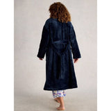 White Stuff Clover Cosy Shawl Neck Dressing Gown In Dark Navy