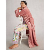 White Stuff Clover Cosy Shawl Neck Dressing Gown In Light PInk