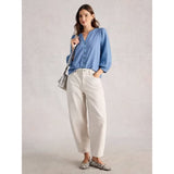 White Stuff Daisy Dobby Mix Top In Blue