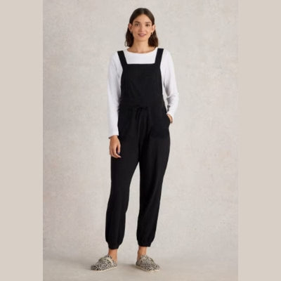 White Stuff Daphne Jersey Dungaree In Pure Black