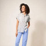 White Stuff Ella Embroidered Cotton Shirt White