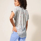 White Stuff Ella Embroidered Cotton Shirt White