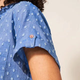 White Stuff Ella Organic Shirt Blue