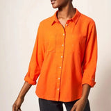 White Stuff Emilia Organic Cotton Shirt Bright Red