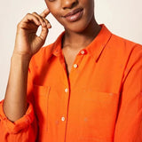 White Stuff Emilia Organic Cotton Shirt Bright Red