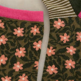 White Stuff Floral Stripe Ankle Sock In Green Multi