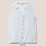 White Stuff Flowing Grasses Jersey Shirt Brilliant White