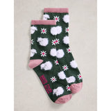 White Stuff Fluffy Ankle Sock In Dark Green