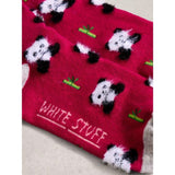 White Stuff Fluffy Ankle Sock In Dark Pink