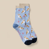 White Stuff Fluffy Corgi Ankle Sock In Blue Multi