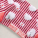 White Stuff Fluffy Sheep Stripe Ankle Sock In Red