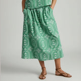 White Stuff Hallie Embroidered Midi Skirt In Green