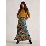 White Stuff Hope Bias Cut Maxi Print Skirt In Navy Multi