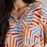 White Stuff Iris Linen Tee In Natural Multi