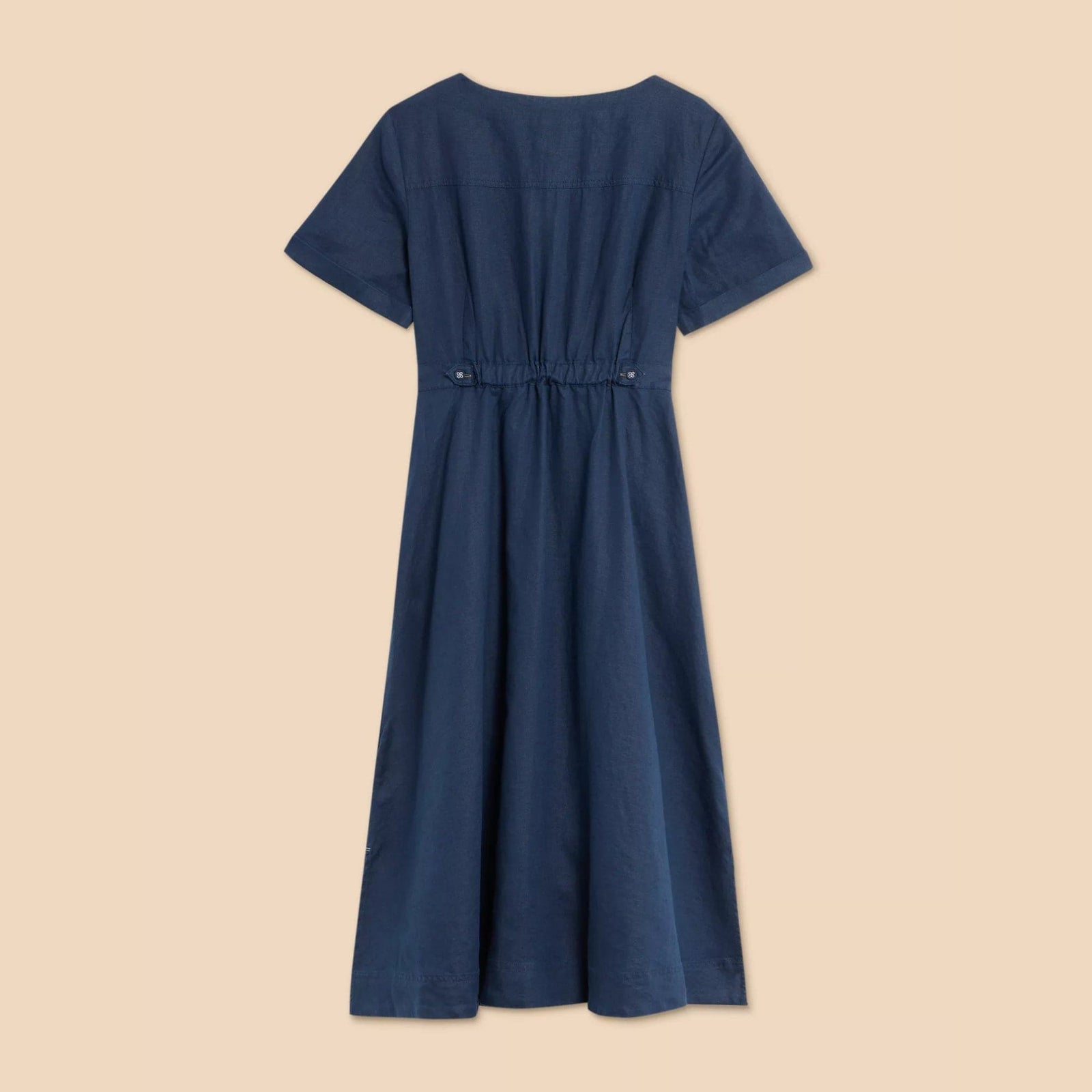 White Stuff Ivy Linen V Neck Midi Dress