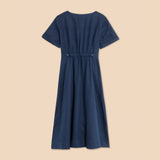White Stuff Ivy Linen V Neck Midi Dress