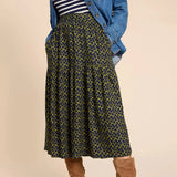 White Stuff Jamima Eco Vero Skirt in Navy Multi
