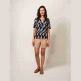 White Stuff June Linen Top In Black