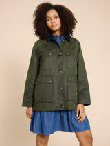 White Stuff Juniper Cotton Jacket in Khaki