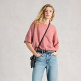 White Stuff Kate Knitted Crew Neck Tee In Pink