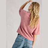 White Stuff Kate Knitted Crew Neck Tee In Pink
