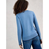 White Stuff Katie Long Sleeve Crew Neck Jumper In Mid Blue