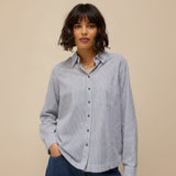 White Stuff Libby Organic Cotton Shirt In Blue