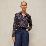 White Stuff Libby Organic Cotton Shirt In Navy