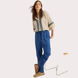 White Stuff Linen Blend Elle Trouser In Chambray Blue