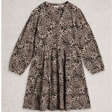 White Stuff Lola Jersey Dress In Tan Multi