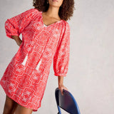 White Stuff Lottie Beach Cover Up in Coral Print