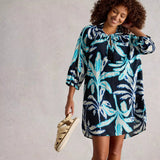 White Stuff Lottie Beach Cover Up in Navy Print