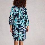 White Stuff Lottie Beach Cover Up in Navy Print