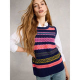 White Stuff Lottie Fairisle Tank In Navy Multi