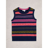 White Stuff Lottie Fairisle Tank In Navy Multi