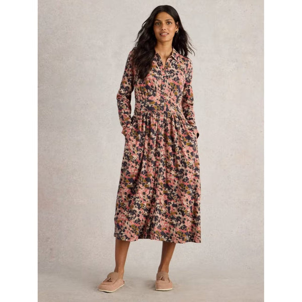 White Stuff Lottie Jersey Shirt Dress In Pink Multi