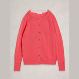 White Stuff Lulu Crew Neck Long Sleeve Cardigan In Bright Pink