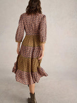 White Stuff Mabel Mixed Print Dress in Black