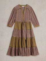 White Stuff Mabel Mixed Print Dress in Black
