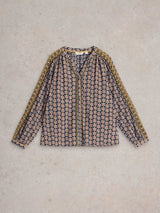 White Stuff Mabel Mixed Print Top in Black/Multi