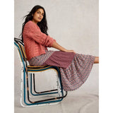 White Stuff Mabel Mixed Printed Skirt In Navy Multi