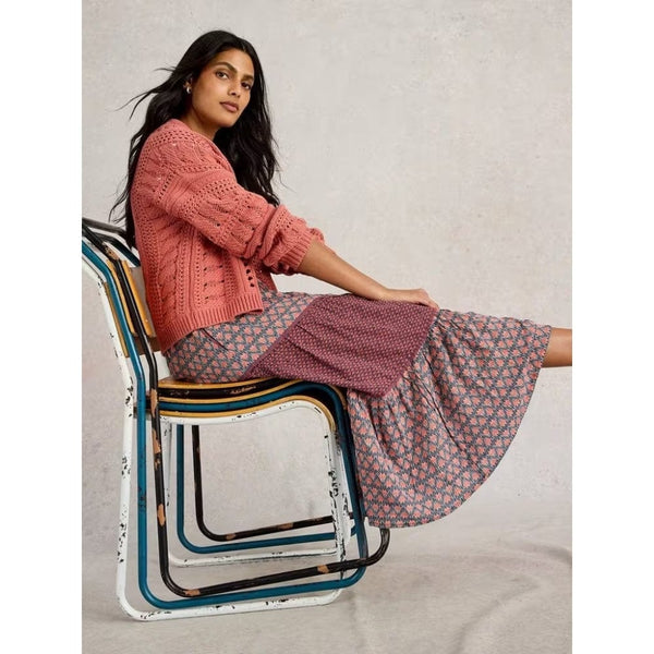 White Stuff Mabel Mixed Printed Skirt In Navy Multi