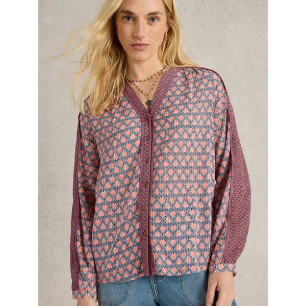 White Stuff Mabel Mixed Printed Top In Multi