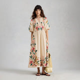 White Stuff Maeve Embroidered Midi Dress In Ivory