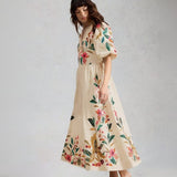 White Stuff Maeve Embroidered Midi Dress In Ivory