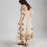 White Stuff Maeve Embroidered Midi Dress In Ivory