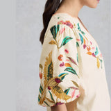 White Stuff Maeve Embroidered Top In Ivory