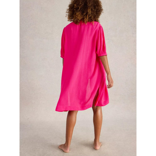 White Stuff Maggie Magenta Beach Cover Up In Bright Pink