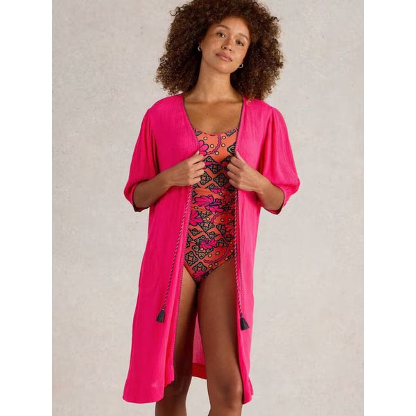 White Stuff Maggie Magenta Beach Cover Up In Bright Pink