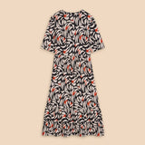 White Stuff Naya Jersey Dress in Black Multi